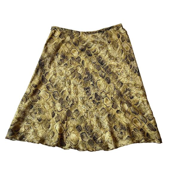 Vintage Talbots 100% Pure Silk Snake Print Knee Length Skirt Size 14 Petite - Picture 2 of 8